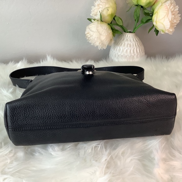 🛍BURBERRY LONDON Black Leather Shoulder Bag🛍 - Picture 3 of 10